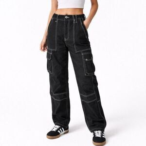BDG Urban Outfitters Women's Black Relaxed Fit Cargo Skate Jeans Size 32